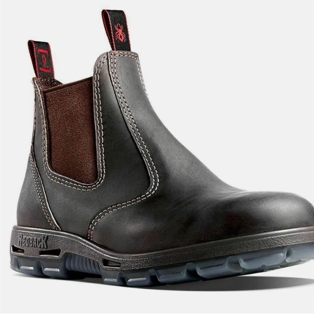 Redback Bobcat Claret Chelsea Style Elastic Sided Soft Toe Work Boots